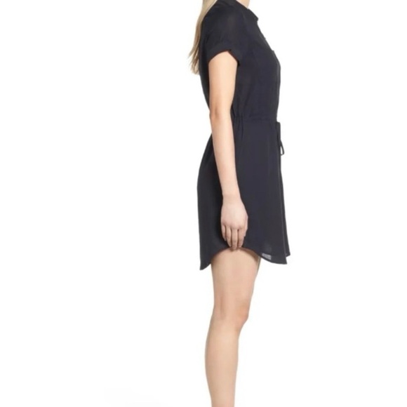 AG Collarless Black Shirt Dress - Size Small - Picture 3 of 7